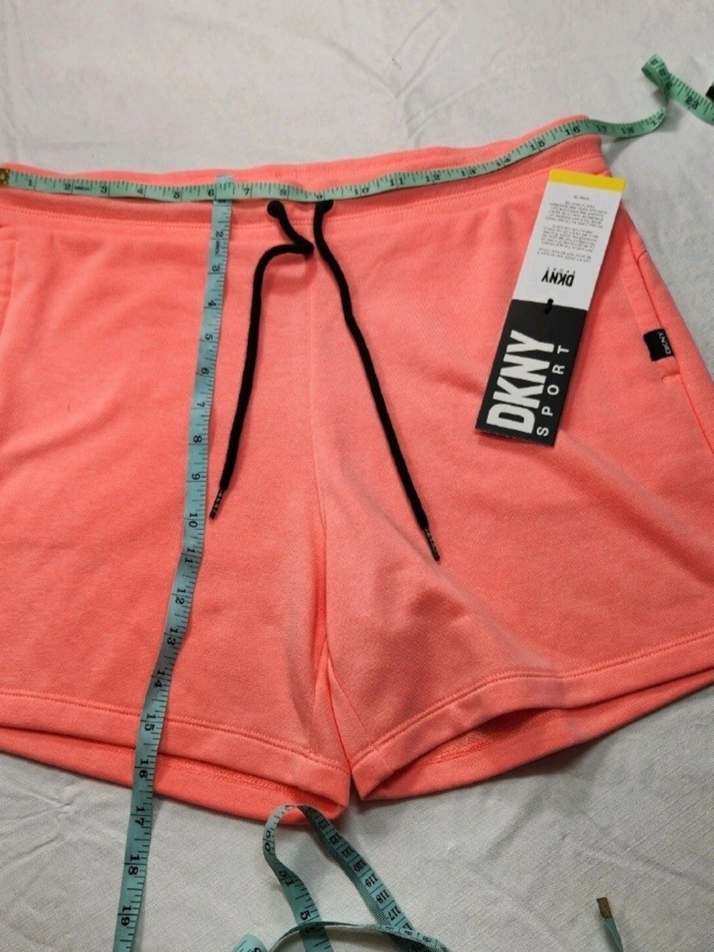 DKNY SPORT Womens Size M Sweat Shorts Drawstring Waist Salmon NWT 03 - Picture 7 of 8